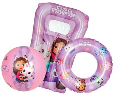 Happy People Gabby's Dollhouse Strandset Schwimmring Matratze Strandball Ball