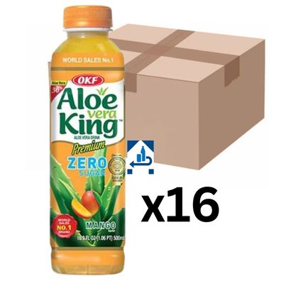 16er-Pack OKF Aloe Vera Getränk Mango Zero Zuckerfrei 500ml (inkl. 4€ EINWEG-Pfand)