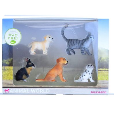 Bullyland Animal World Hunde Katzen Hase Figuren Kinder Sammelfigur