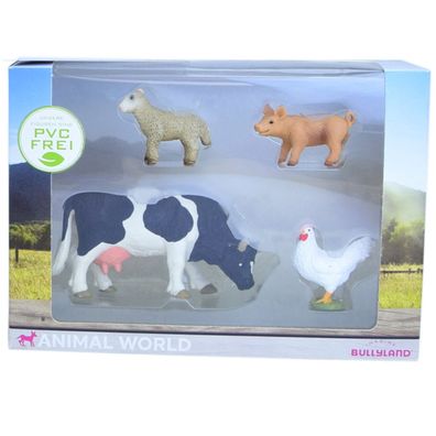 Bullyland Animal World Schaf Schwein Kuh Huhn Figuren Kinder Sammelfigur
