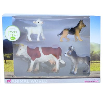 Bullyland Animal World Ziege Hund Esel Kuh Figuren Kinder Sammelfigur