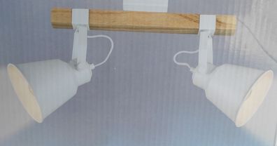 Livarno home LED-Deckenleuchte Vintage Design Holz 2 flammig