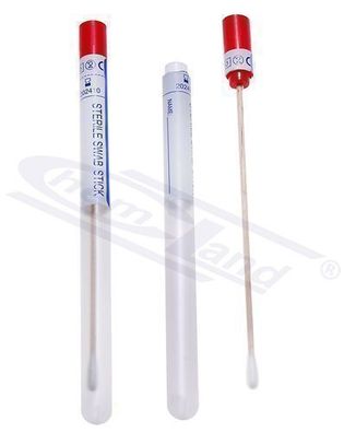 Tupfer in PP-Röhre, Holzstäbchen, Wattestäbchen, steril, Packung mit 1 St