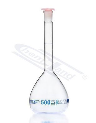 Messkolben cl B0500ml 19/26 Chemland - blaue Skala NEW LINE