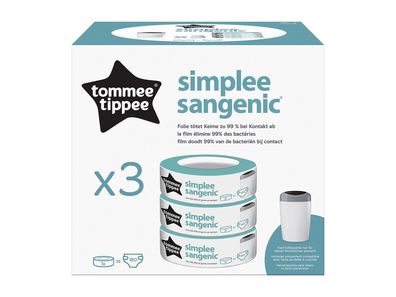 TOMMEE TIPPEE Nachfüllkassette für Simplee Sangenic Windeleimer 3er Set