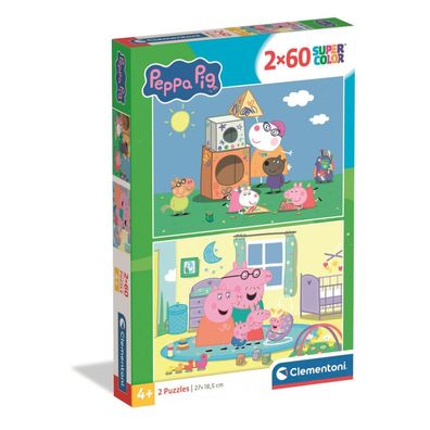 Puzzle 2×60 Super Color PEPPA PIG | Clementoni 24833 | 3