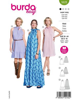 burda Schnittmuster Damen Neckholderkleider #5628