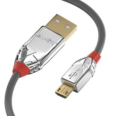 LINDY USB 2.0 Kabel Typ A/Micro-B Cromo Line M/M 1m