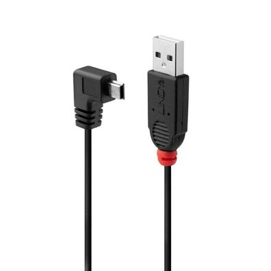 LINDY USB 2.0 Kabel Typ A/Mini-B 90° gewinkelt M/M 1m