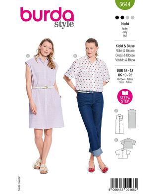 burda Schnittmuster Damen Blusenkleid & Bluse #5644 Gr. 36-48