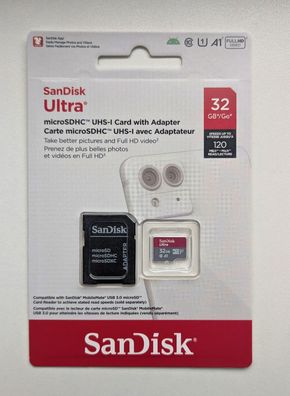 NEU: 32 GB SanDisk microSDHC Ultra UHS-I A1 32GB micro SDHC bis zu 120MB/ s