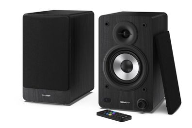 Sharp Bookshelf Speakers, 2-Wege, 2.0 Kanäle, Verkabelt & Kabellos, 60 W, Schwarz