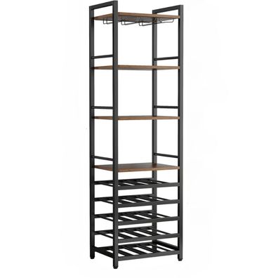 Industrie Weinregal mit Glashalter Flaschenregal Bärenregal Holz