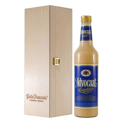 Rhön-Hessisch Advocaat Eierlikör mit Geschenk-Holzkiste
