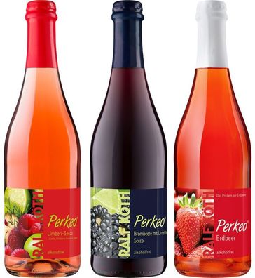 3x Frucht Secco Erdbeer Himbeer Brombeer Alkoholfrei je 0,75 Liter