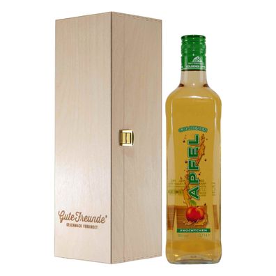 Bauernhaus Goldender Apfel Likör mit Geschenk-Holzkiste