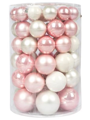 Weihnachtskugeln 60 Stk 4,5,6,7cm Noble Rose Inge-Glas