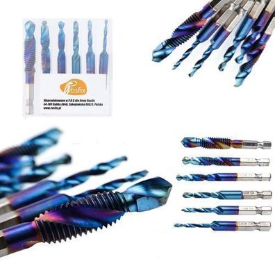 Rosfix Set Gewindebohrer M3–M10 – HSS Stahl 1/4" Sechskant | 6-teilig