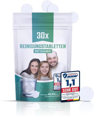 Perfekt-Schlafen24 30x Retainer-Reinigungstabletten - Zahnschienen, Aligners, einiger