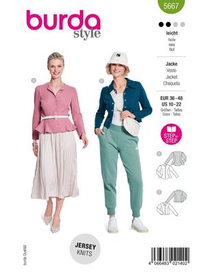 burda Schnittmuster Damen Cardigans mit Knöpfen #5667 Gr. 36-48