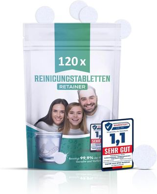 Retainer Reinigungstabletten - 120x Reinigungstabletten Zahnschiene Reinigung
