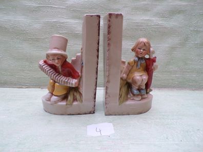 alte Buchstützen Porzellan Figur Germany 20825 Junge Mädchen Kinder ca 13cm