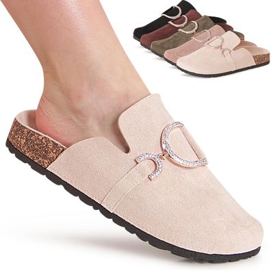 topschuhe24 3219 Damen Pantoletten mit Glitzer