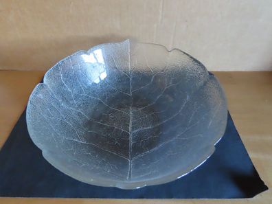 Glasschale Salatschüssel Schüssel Relief Blattform ca.8,5cm hoch/ Arcoroc