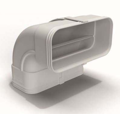 Flachkanal 175x80 mm Abluft Rohrbogen 90° senkrecht Muffe beidseitig Dunstabzug