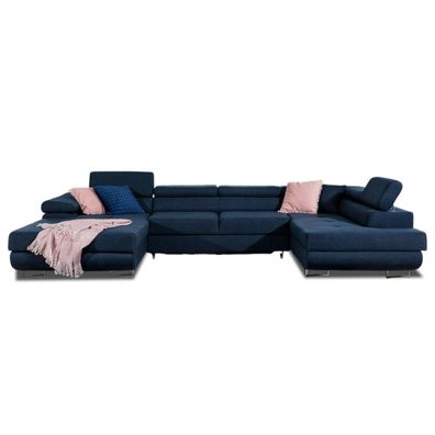 Generic Rodrigo Ecksofa mit Bettfunktion, Bettkasten und verstellbaren Kopfstützen