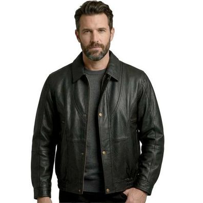 MADDOX - Herren Echtleder Lederjacke Blouson Lammnappa schwarz