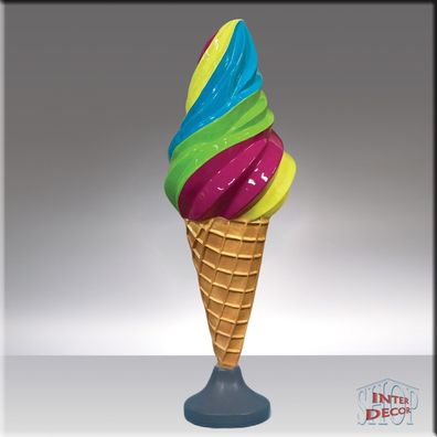 Italienische Eiswaffel Dekofigur 96 cm - Werbefigur Eistüte XL für Eisdielen