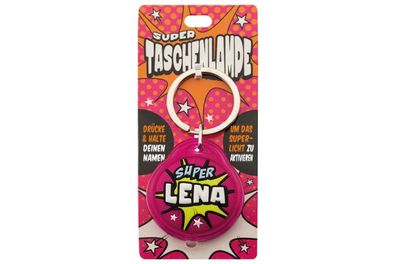Schluesselanhaenger Super Taschenlampe mit Namen Lenaals Geschenk - individuell mit