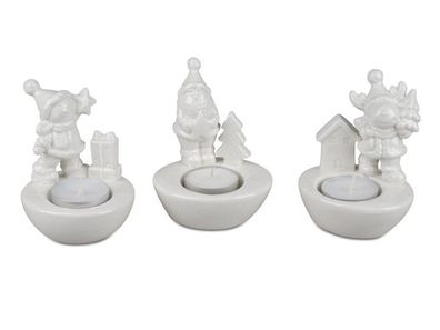 Teelichtleuchter Licht Weihnachten Porzellan weiss 1 von 3