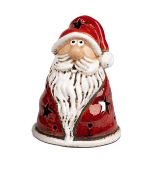 Windlicht 15cm WeihnachtsmannS anta handgefertigt fuer Winter / /eihnachten