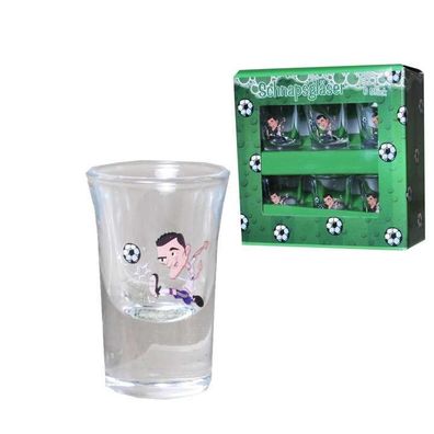 Schnapsglaeser Glaeser fuer den Fussballer - Geschenke Fussball, 1Set mit 6 Glaeser