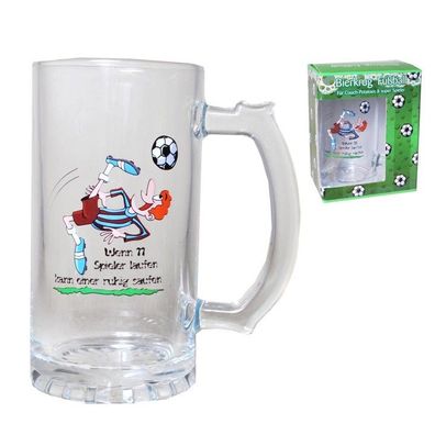 1 Stueck Bierglas Bierkrug im Geschenkkarton zum Hobby Fussball- Geschenke fuer Fussb