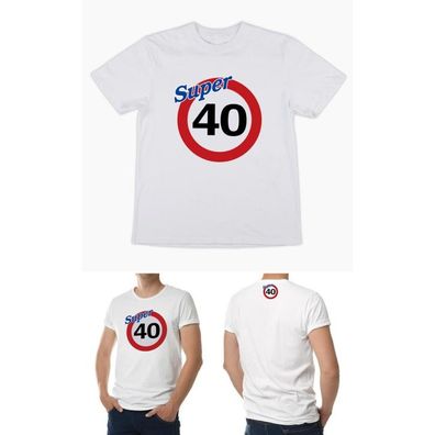 Lustiges T-Shirt 40 , Einheitsgroesse, Baumwolle- zum 40. Geburtstag