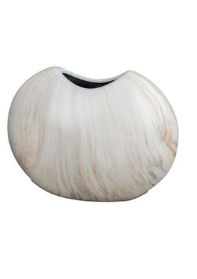 Formano 1 Stueck Dekovase 17 cm Marmor Blumenvase oval- Dekoration fuer ein schoenes