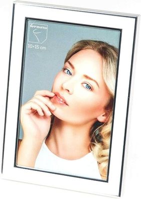 Fotorahmen 10x15cm Alu silber-weiss