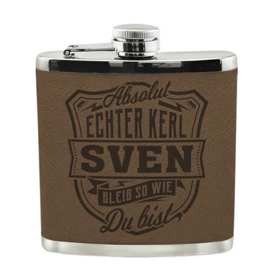 Echter Kerl Flachmann Sven Schnaps-Flasche, Tolle Geschenk-Idee