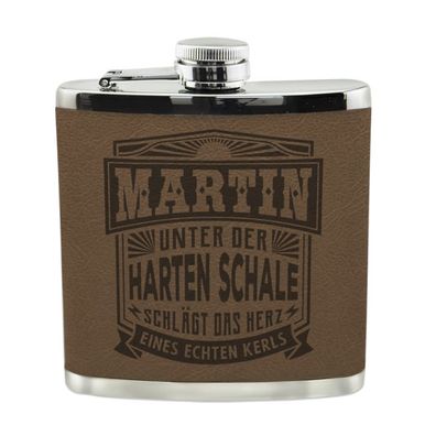 Echter Kerl Flachmann Martin Schnaps-Flasche, Tolle Geschenk-Idee