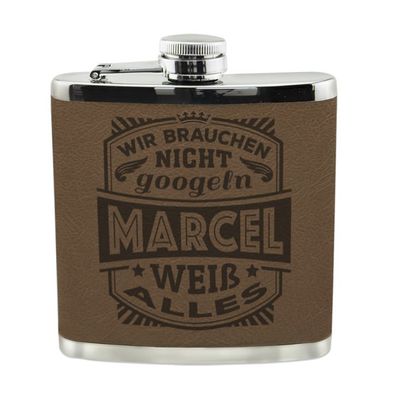 Echter Kerl Flachmann Marcel Schnaps-Flasche, Tolle Geschenk-Idee