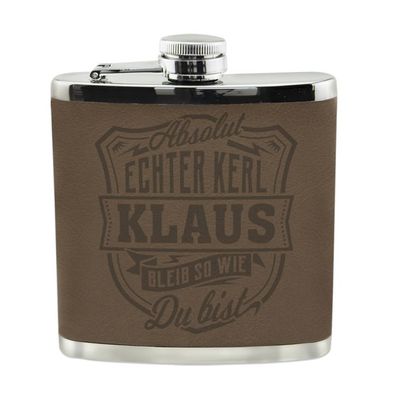 Echter Kerl Flachmann Klaus Schnaps-Flasche, Tolle Geschenk-Idee