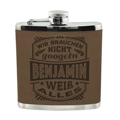 Echter Kerl Flachmann Benjamin Schnaps-Flasche, Tolle Geschenk-Idee