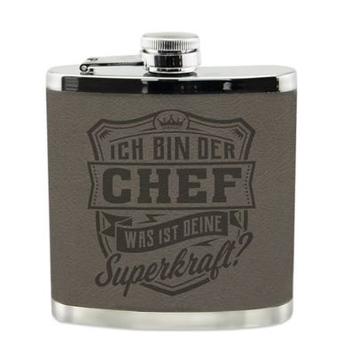 Echter Kerl Flachmann Chef Schnaps-Flasche, Tolle Geschenk-Idee