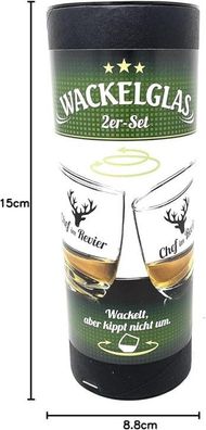 Wackelglas Chef im Revier 2er-Set im Geschenkkarton