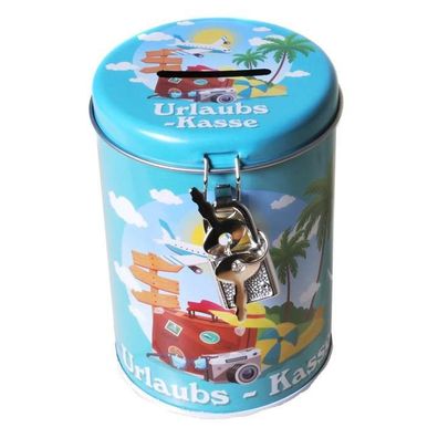 Spardose Motiv Spendenkasse Urlaubs-Kasse aus Metall