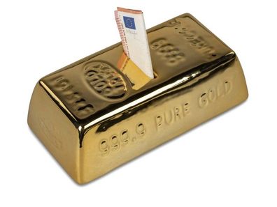Geldgeschenke Sparbuechse Spardose Goldbarren 17cm