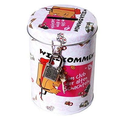 UDO Schmidt Metallspardose m. Schloss Alte Schachteln